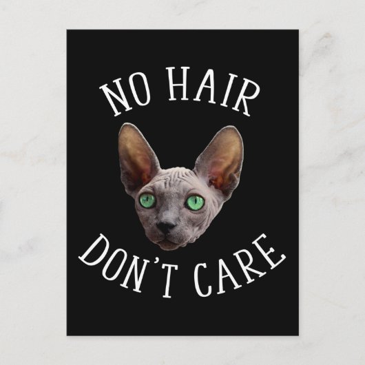 Carte Postale Chat Sphynx Drôle Sans Cheveux, Je M'en Fiche (Devant)