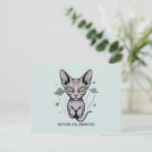 Carte Postale Chat Sphynx Judicieux dans l'Art Spatial (Debout devant)