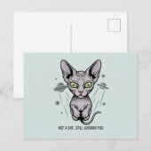 Carte Postale Chat Sphynx Judicieux dans l'Art Spatial (Devant / Derrière)
