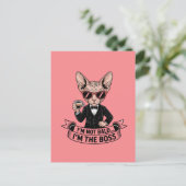 Carte Postale Chat Sphynx Patron Café Art (Debout devant)