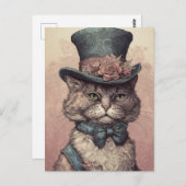 Carte postale Chat Steampunk (Devant / Derrière)