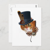 Carte Postale Chat Steampunk (Devant / Derrière)