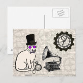 Carte Postale Chat Steampunk (Devant / Derrière)