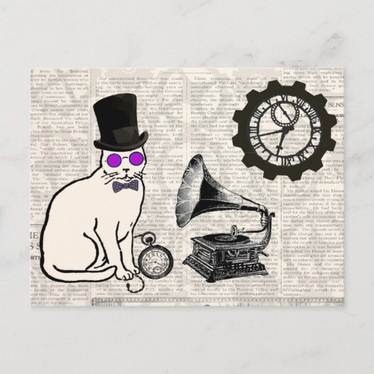 Carte Postale Chat Steampunk (Devant)