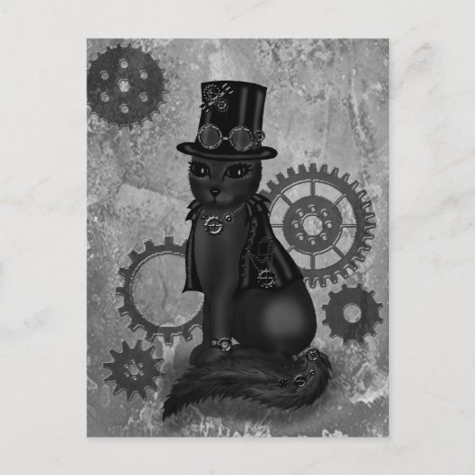 Carte Postale Chat Steampunk (Devant)