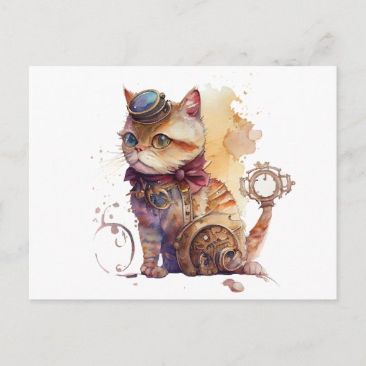 Carte Postale Chat Steampunk (Devant)