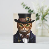 Carte postale Chat Steampunk (Debout devant)
