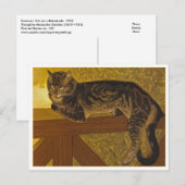 Carte Postale Chat sur Balustrade par Steinlen (Devant / Derrière)
