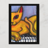 Carte Postale Chat sur clavier de piano (Devant)