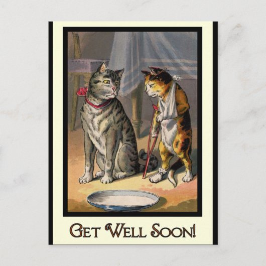 Carte Postale Chat sur Crutches (Devant)