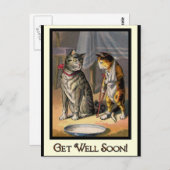 Carte Postale Chat sur Crutches (Devant / Derrière)