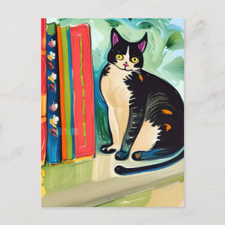 Carte Postale Chat sur étagère
