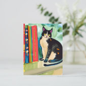 Carte Postale Chat sur étagère (Debout devant)