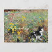 Carte Postale Chat sur Flowbed (Devant)