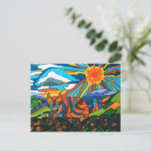 Carte Postale Chat sur le mur (Debout devant)