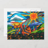 Carte Postale Chat sur le mur (Devant / Derrière)