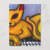 Carte Postale Chat Sur Piano (Devant)