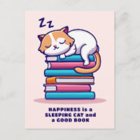 Chat sur une pile de livres personnalisé mignon li