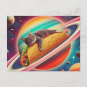 Carte Postale Chat sur une planète Taco (Devant)