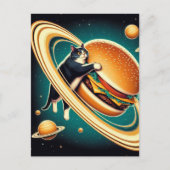 Carte Postale Chat Surreal Cheeseburger Planet (Devant)