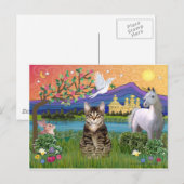 Carte Postale Chat - (Tabby) - Terrain d'Imaginaire (Devant / Derrière)
