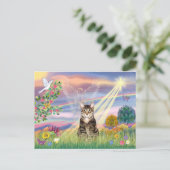 Carte Postale Chat (Tigré) - Ange des Nuages (Debout devant)