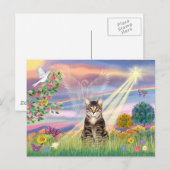 Carte Postale Chat (Tigré) - Ange des Nuages (Devant / Derrière)