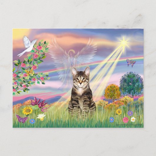 Carte Postale Chat (Tigré) - Ange des Nuages (Devant)