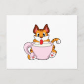 Carte Postale Chat tigré avec tasse de lait.PNG (Devant)