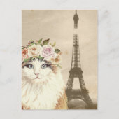 Carte Postale Chat & Tour Eiffel (Devant)