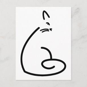Carte Postale Chat Tourbillonnant artistique Silhouette