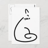 Carte Postale Chat Tourbillonnant artistique Silhouette (Devant / Derrière)