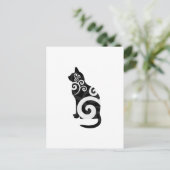Carte Postale Chat Tourbillonnant Noir (Debout devant)