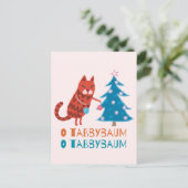 Carte Postale Chat Trimming the Christmas Tree (Debout devant)