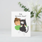 Carte Postale Chat trouvé (Debout devant)