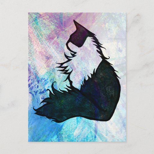 Carte Postale Chat Tuxedo Abstrait (Devant)
