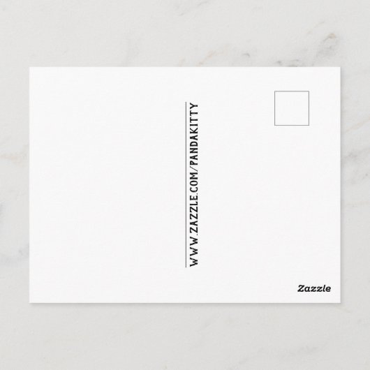 CARTE POSTALE CHAT TUXEDO AVEC LAPIN AU LIT, ART PANDA KITTY  (Dos)