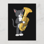 Carte Postale Chat Tuxedo Tuba Cadeaux Femmes Hommes Orchestre d (Devant)