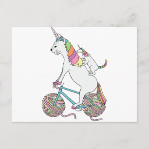 Carte Postale Chat Unicorn équitation Unicorn Chat Qui Fait Du V