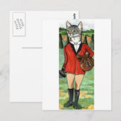 Carte Postale Chat va Fox Chasse CHASSE CHATTE CHAT (Devant / Derrière)