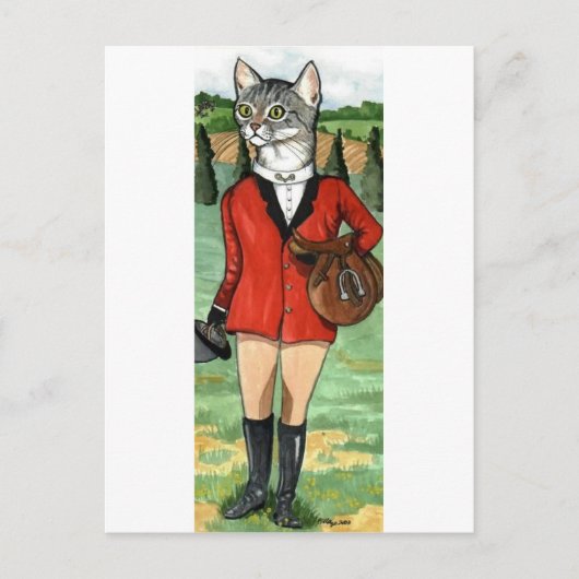 Carte Postale Chat va Fox Chasse CHASSE CHATTE CHAT (Devant)