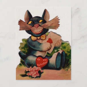 Carte Postale Chat Valentine vintage