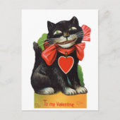 Carte Postale Chat Valentine vintage (Devant)