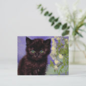 Carte Postale Chat Van Gogh avec fleurs blanches (Debout devant)