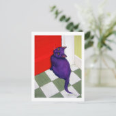 Carte Postale Chat veut sortir ici (Debout devant)