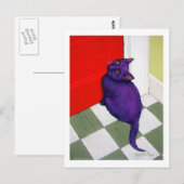 Carte Postale Chat veut sortir ici (Devant / Derrière)