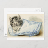 Carte Postale Chat victorien vintage Kitten (Devant / Derrière)