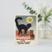 Carte Postale Chat vintage et Lune (Debout devant)