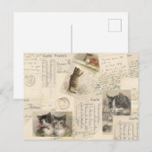 Carte postale Chat vintage French Kitten (Devant / Derrière)