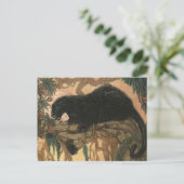 Carte Postale Chat vintage noir (Debout devant)